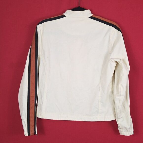 HARLEY DAVIDSON VINTAGE  Stripe Jacket Orange White Womens‎ Size XS Motorcycle - Picture 6 of 15